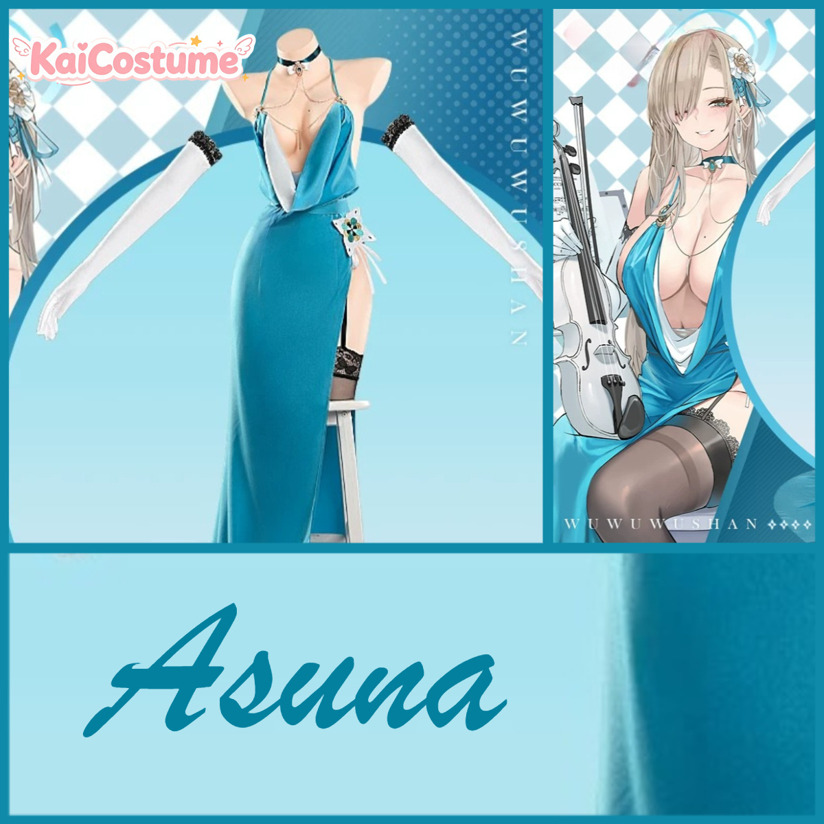 Anime Cosplay Photo - Costume Cosplay Completo Asuna Blue Archive