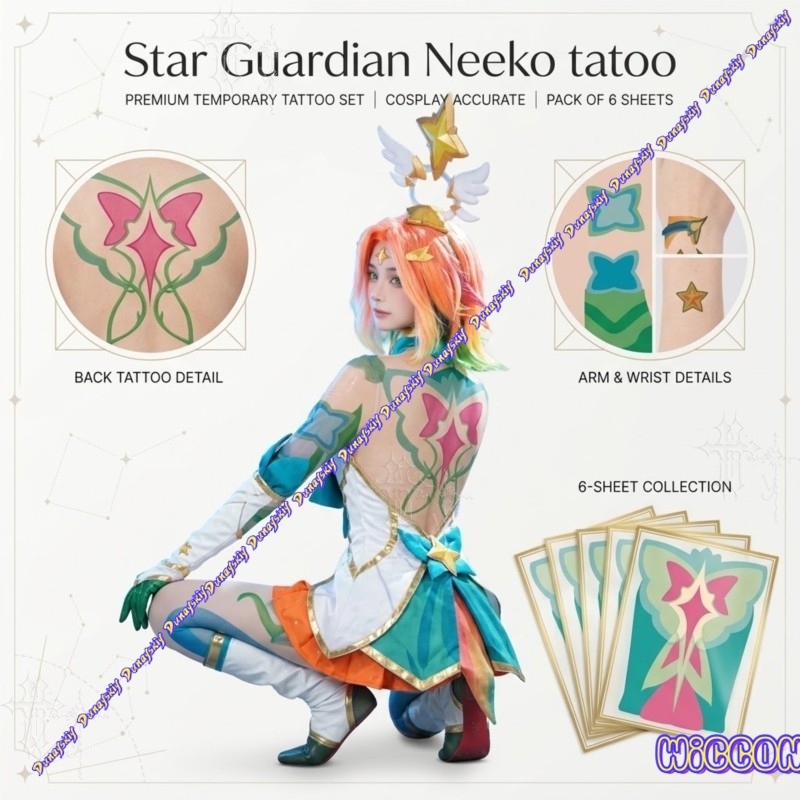 Anime Cosplay Photo - Adesivi per Tatuaggi Temporanei Star Guardian